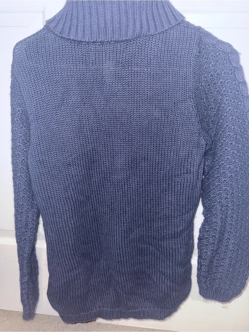 Banana Republic Heritage Chunky Cable Knit Turtleneck Sweater - Slate Blue